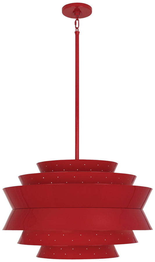 Robert AbbeyPierce Pendant 23" Perforated Metal  Robin Red Gloss