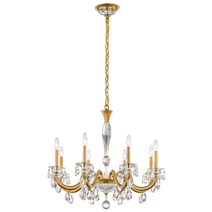 San Marco 26.8"H x 32.3"W 8-Lt Crystal Chandelier in Hrlm Gold