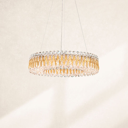Sarella 5.5"H x 24"W 12-Light Crystal Chandelier in Antique Silve