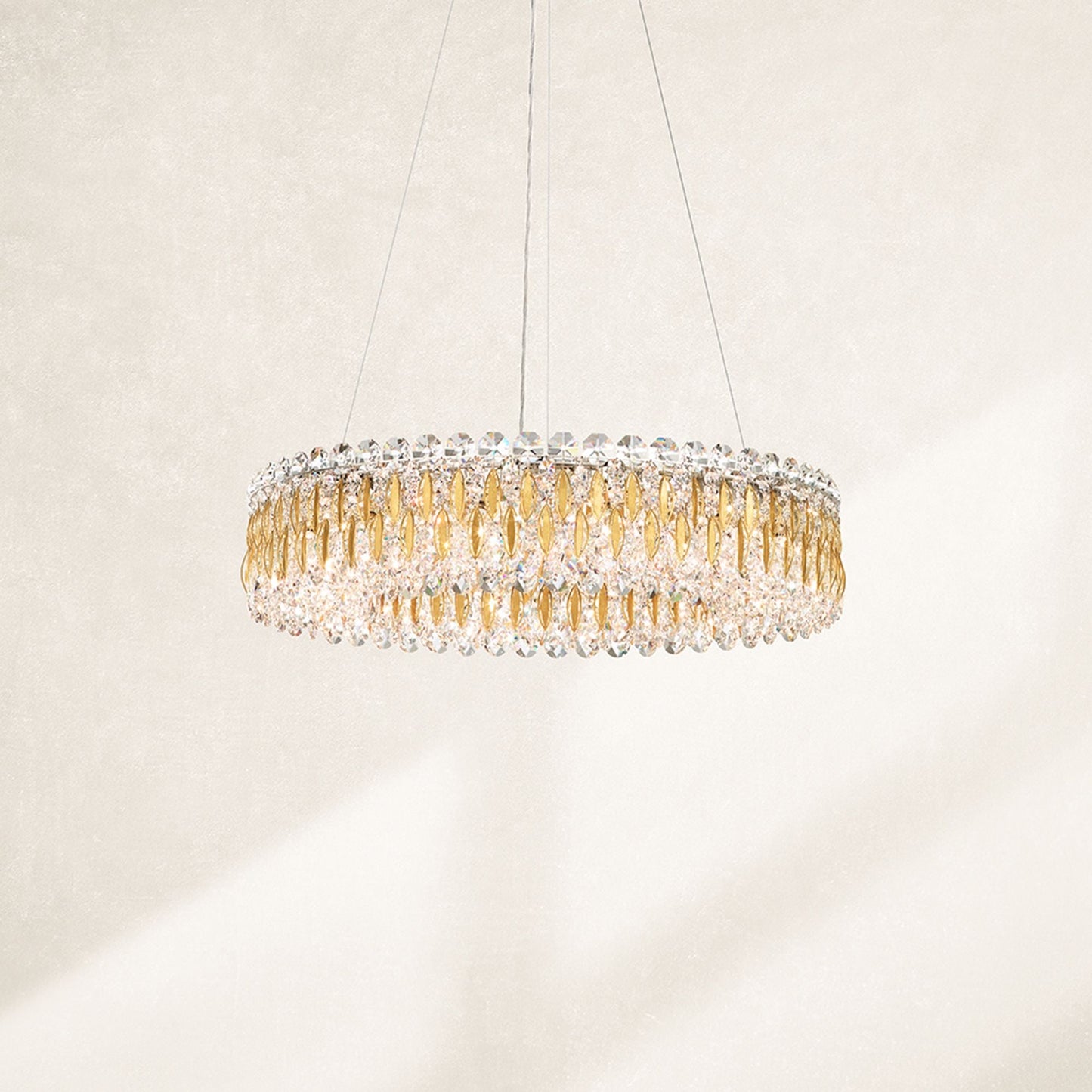 Sarella 5.5"H x 24"W 12-Light Crystal Chandelier in Pol Stainless