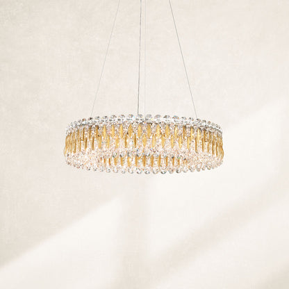 Sarella 5.5"H x 24"W 12-Light Crystal Chandelier in Pol Stainless