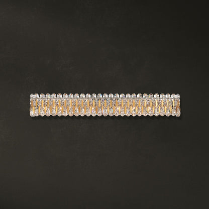 Sarella 5.5"H x 36.5"W 8-Light Crystal Bath Bar in Heirloom Gold
