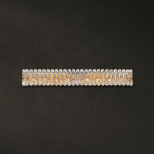 Sarella 5.5"H x 36.5"W 8-Light Crystal Bath Bar in Heirloom Gold