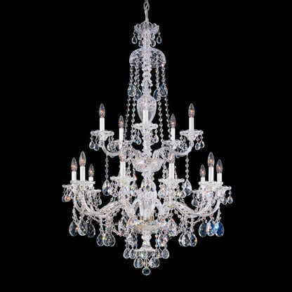 Schonbek Sterling 15 Light 32" Wide Crystal Chandelier with Heritage Crystals