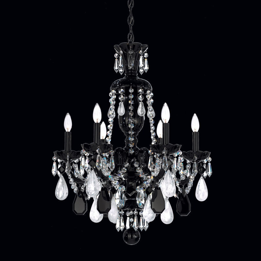 Schonbek Hamilton 6 Light 22" Wide Crystal Chandelier with Clear Rock Crystals