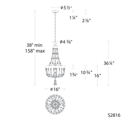 Schonbek Bali 16" Wide Heirloom Gold Clear Crystal LED Pendant