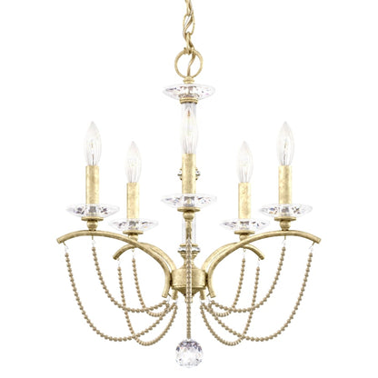 Schonbek Priscilla 5 Light 18" Wide Crystal Chandelier with Bronze Pearl Beads