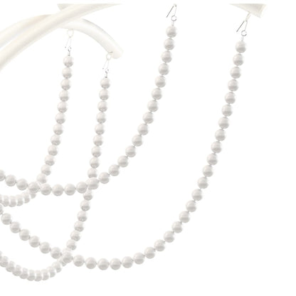 Schonbek Priscilla 6 Light 24" Wide Crystal Chandelier with White Pearl Beads
