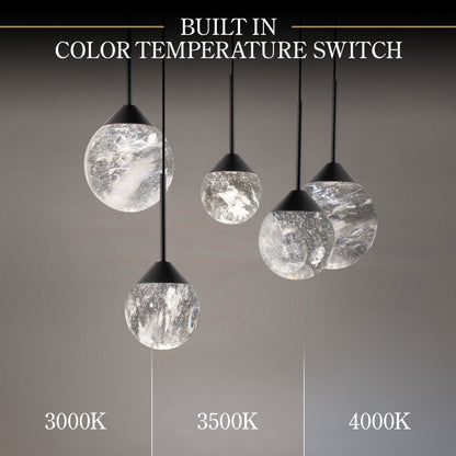 Schonbek Beyond Quest 17" Wide LED Crystal Multi Light Pendant with Clear Optic Haze Crystal