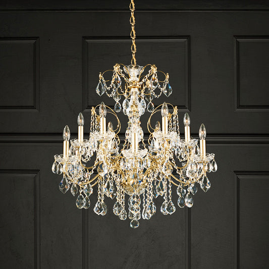 Schonbek Century 30"W Antique Silver 12-Light Chandelier
