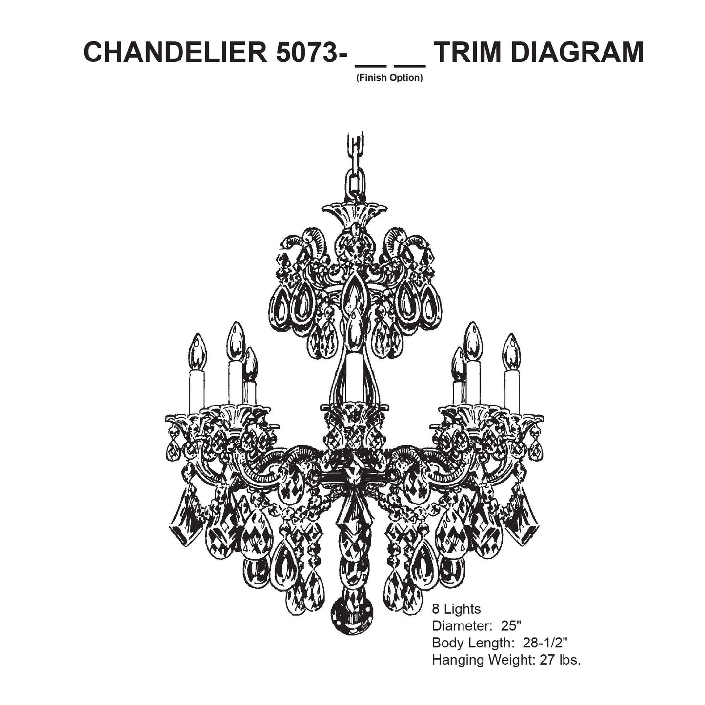 Schonbek La Scala 25"W Heritage Crystal 8-Light Chandelier
