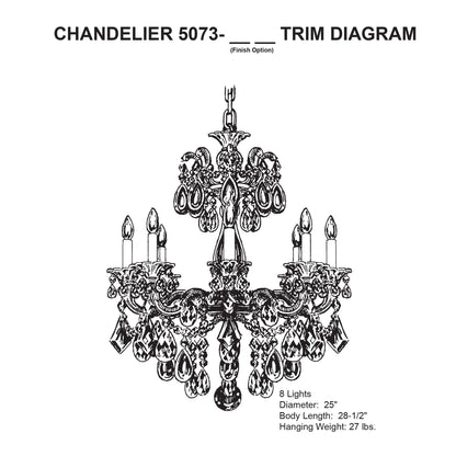 Schonbek La Scala 25"W Heritage Crystal 8-Light Chandelier