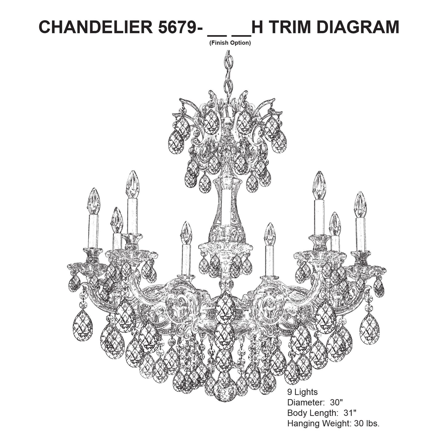 Schonbek Milano 30" Wide Heritage Clear Crystal Chandelier