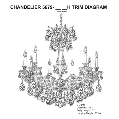 Schonbek Milano 30" Wide Heritage Clear Crystal Chandelier