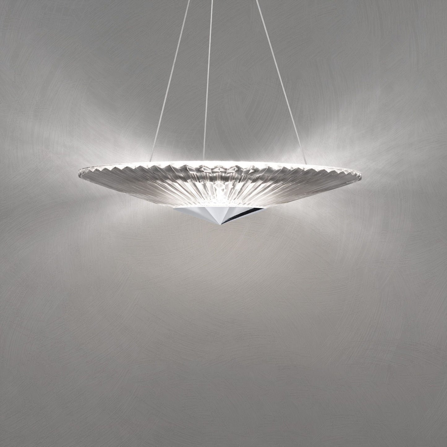Schonbek Origami 24" Wide Polished Chrome Clear Crystal 1-Light Pendan
