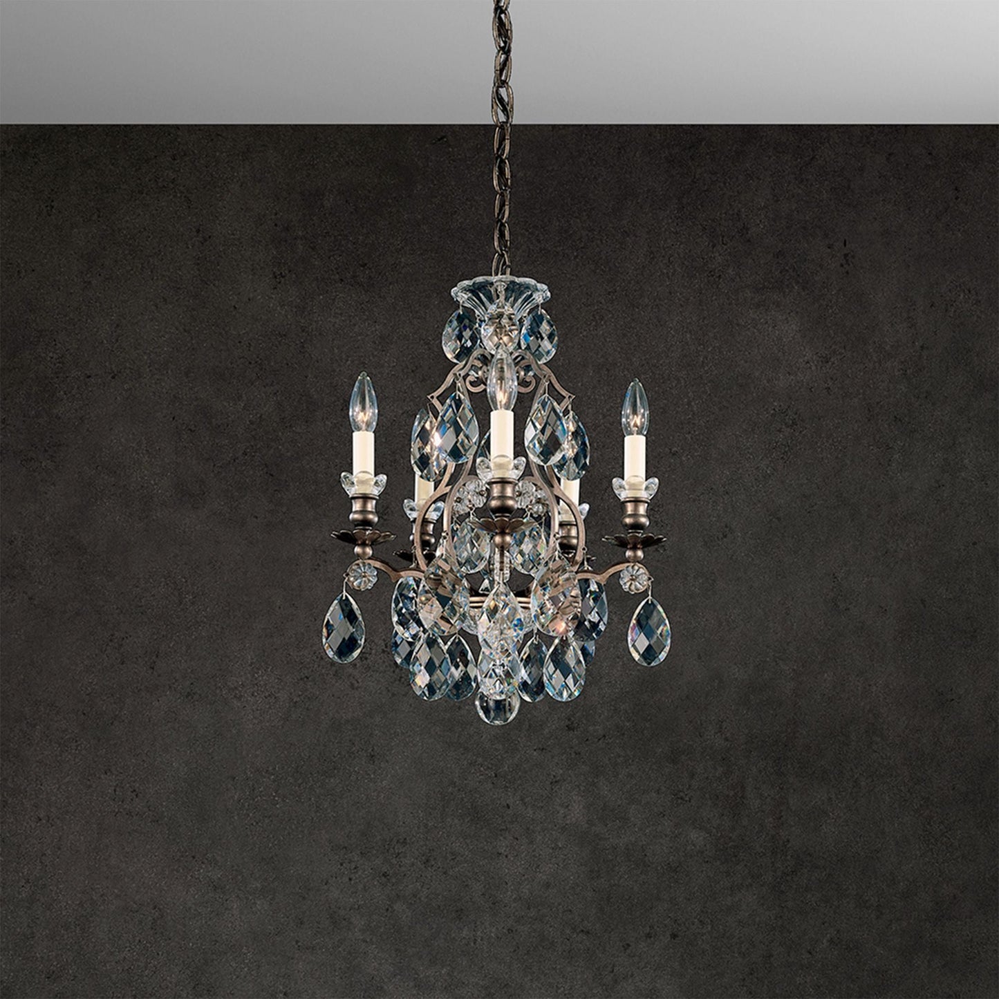 Schonbek Renaissance 14 1/2" Wide Bronze Crystal Chandelier