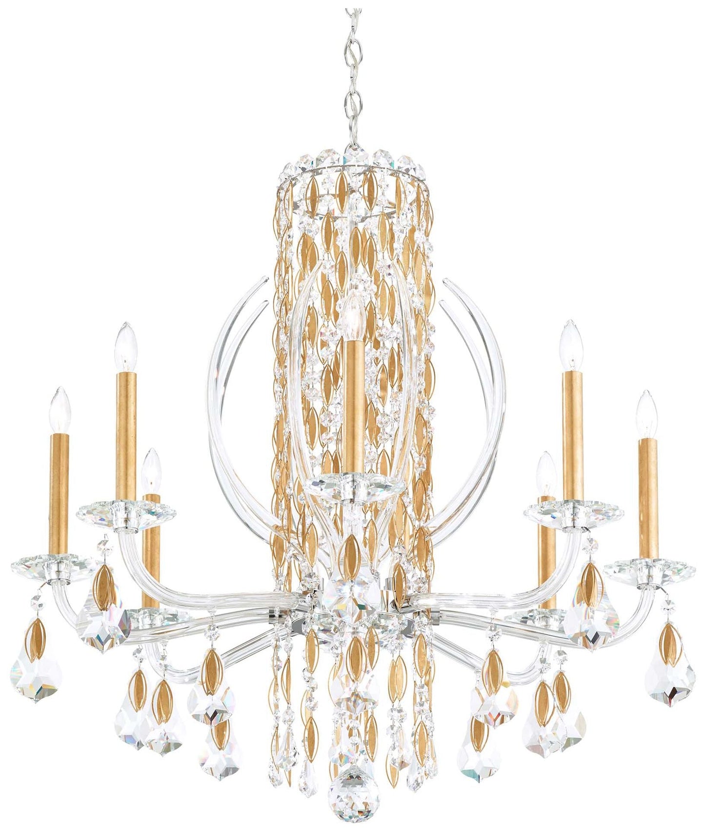 Schonbek Sarella 30"W Heirloom Gold 8-Light Chandelier