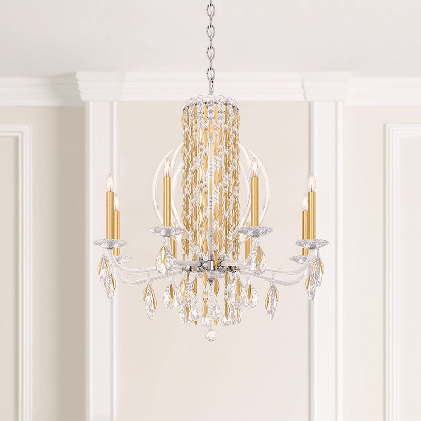 Schonbek Sarella 30"W Heirloom Gold 8-Light Chandelier