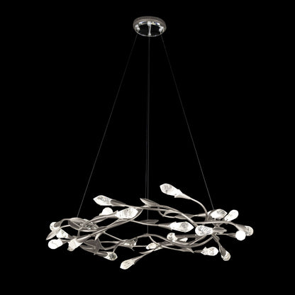 Schonbek Secret Garden 34" Wide Antique Silver Crystal 1-Lt Pendant