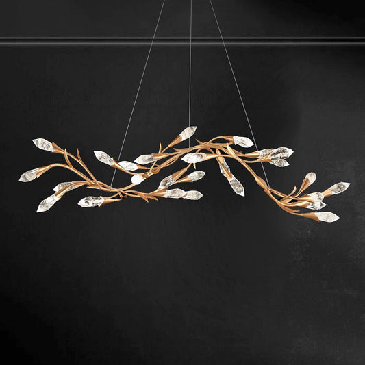 Schonbek Secret Garden 56.25" French Gold and Crystal Linear Pendant