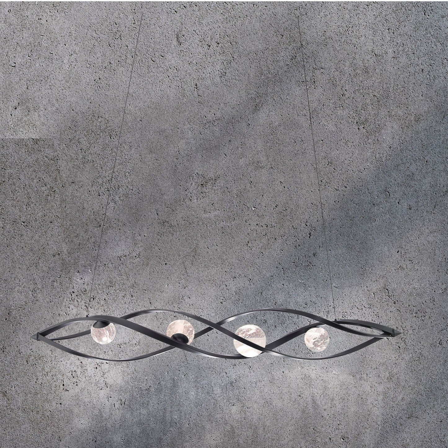 Schonbek Slipstream 56.3" 4-Light Modern LED Crystal Linear Pendant