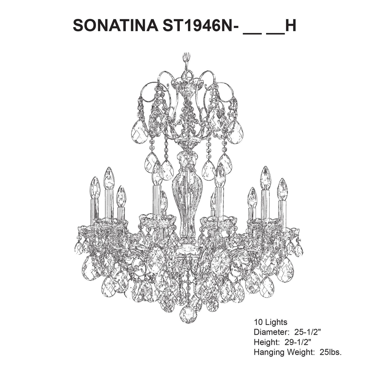 Schonbek Sonatina 25 1/2" Wide Gold Crystal Chandelier