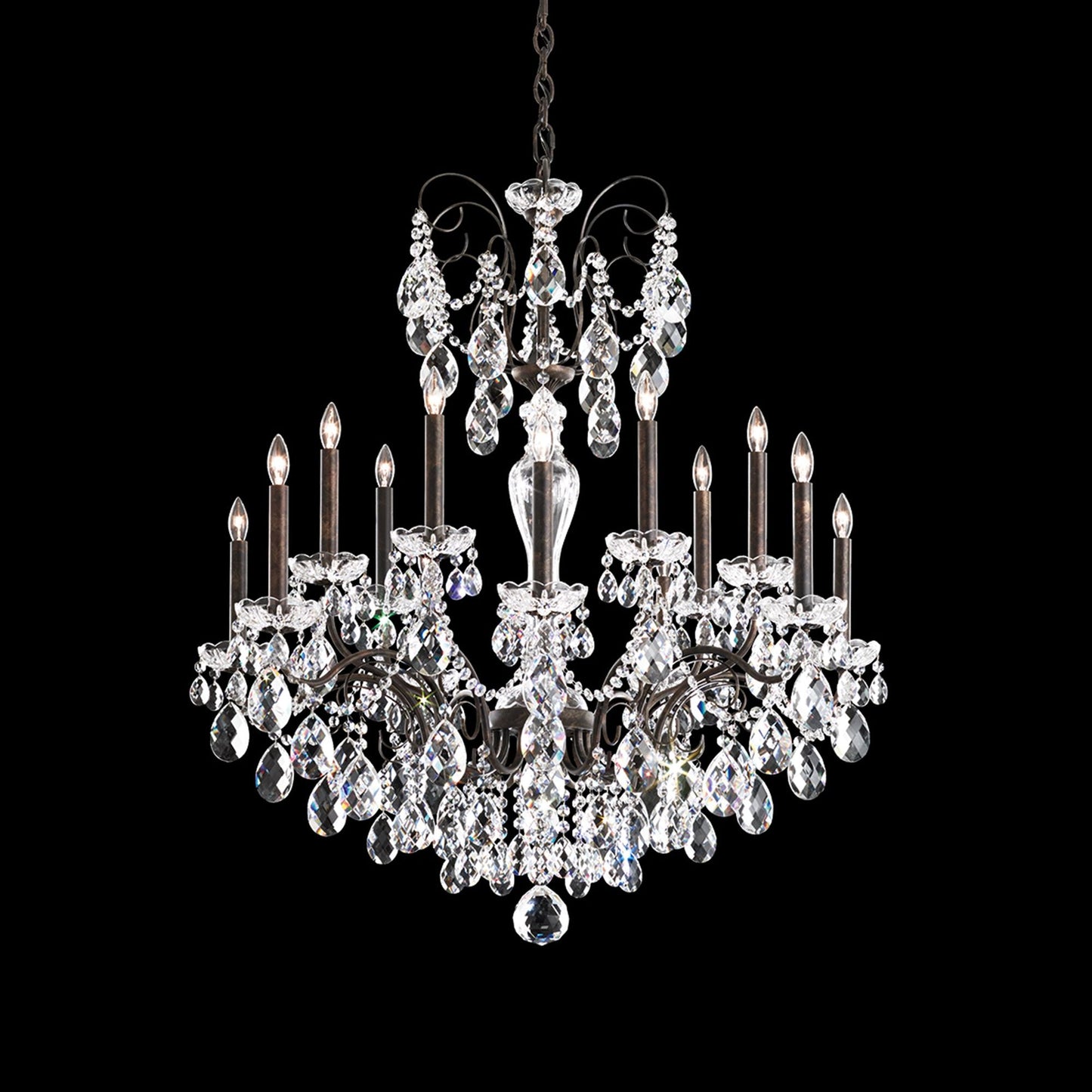 Schonbek Sonatina 35"W Heirloom Bronze 14-Light Chandelier