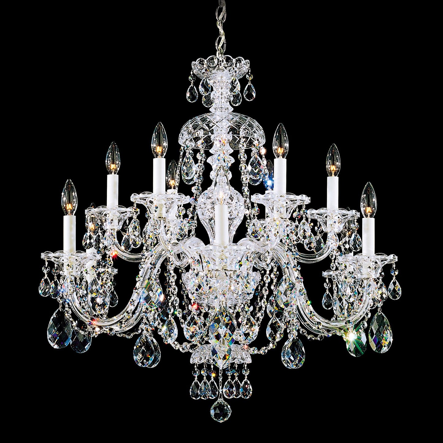 Schonbek Sterling 29" Wide 12-Light Swarovski Crystal Chandelier