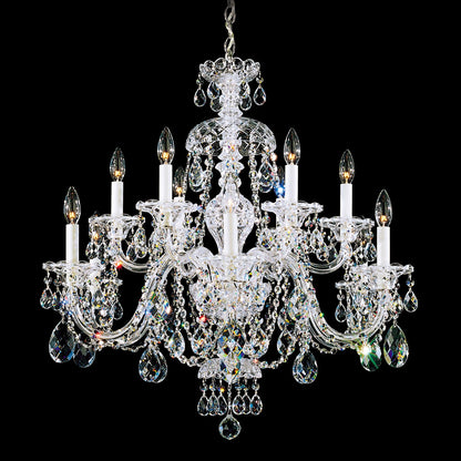 Schonbek Sterling 29" Wide 12-Light Swarovski Crystal Chandelier