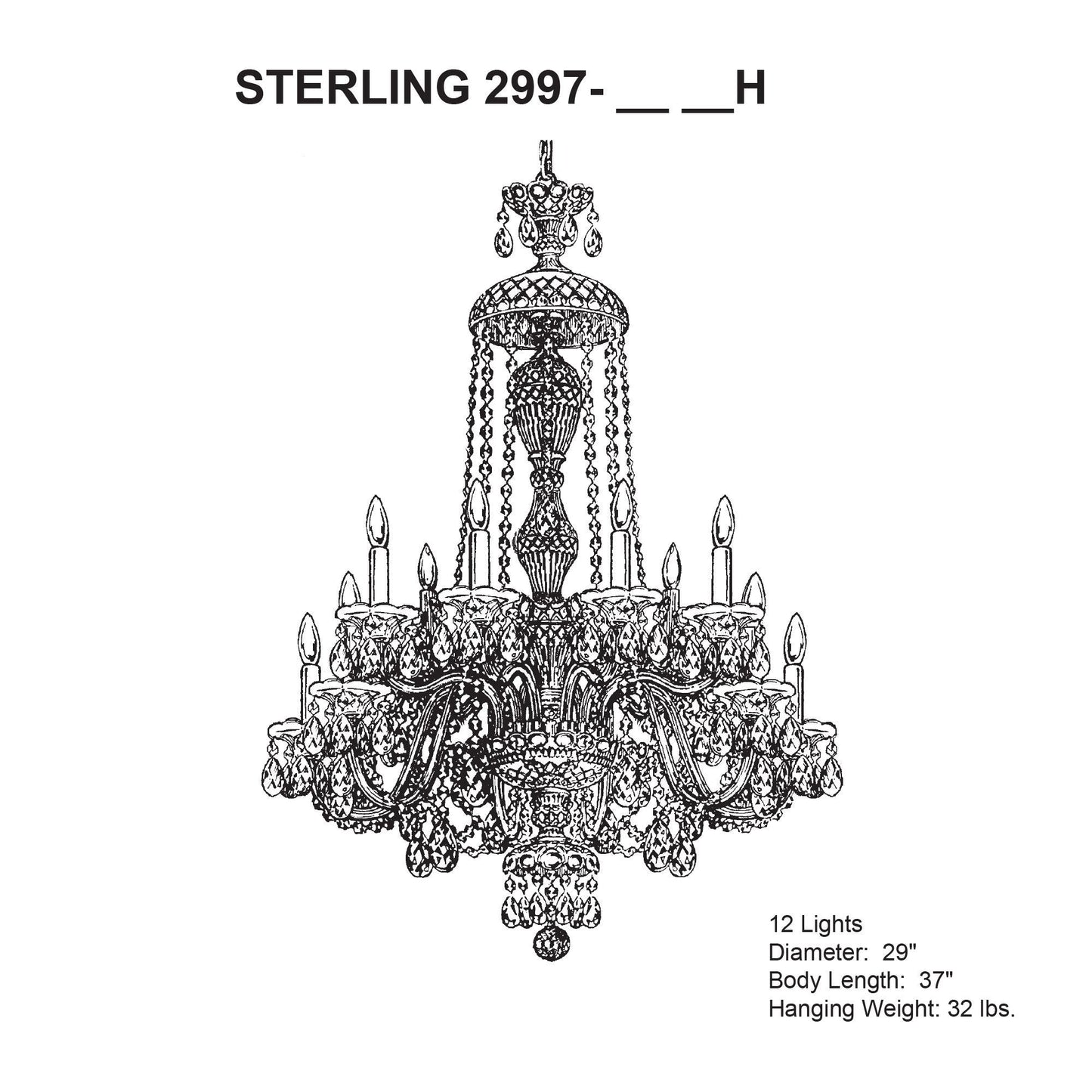Schonbek Sterling 29" Wide Swarovski Crystal Chandelier