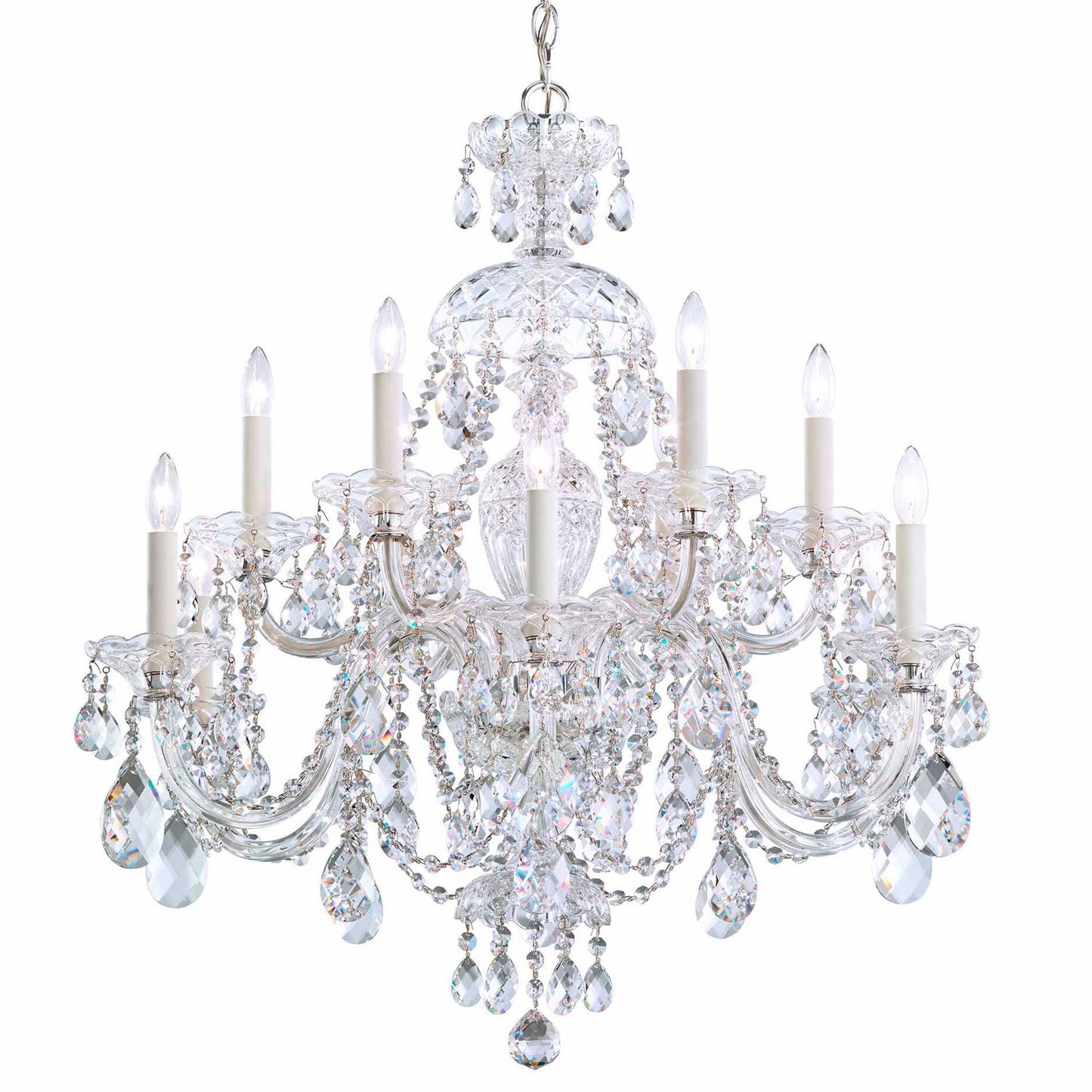 Schonbek Sterling 29"W Polished Silver 12-Light Chandelier