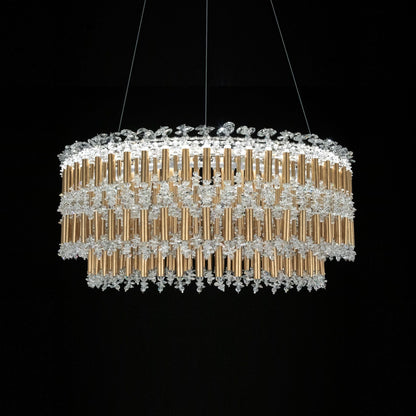 Schonbek Tahitian 25" Wide Heirloom Gold Clear Crystal 1-Light Pendant