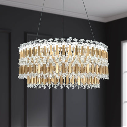 Schonbek Tahitian 25" Wide Heirloom Gold Clear Crystal 1-Light Pendant