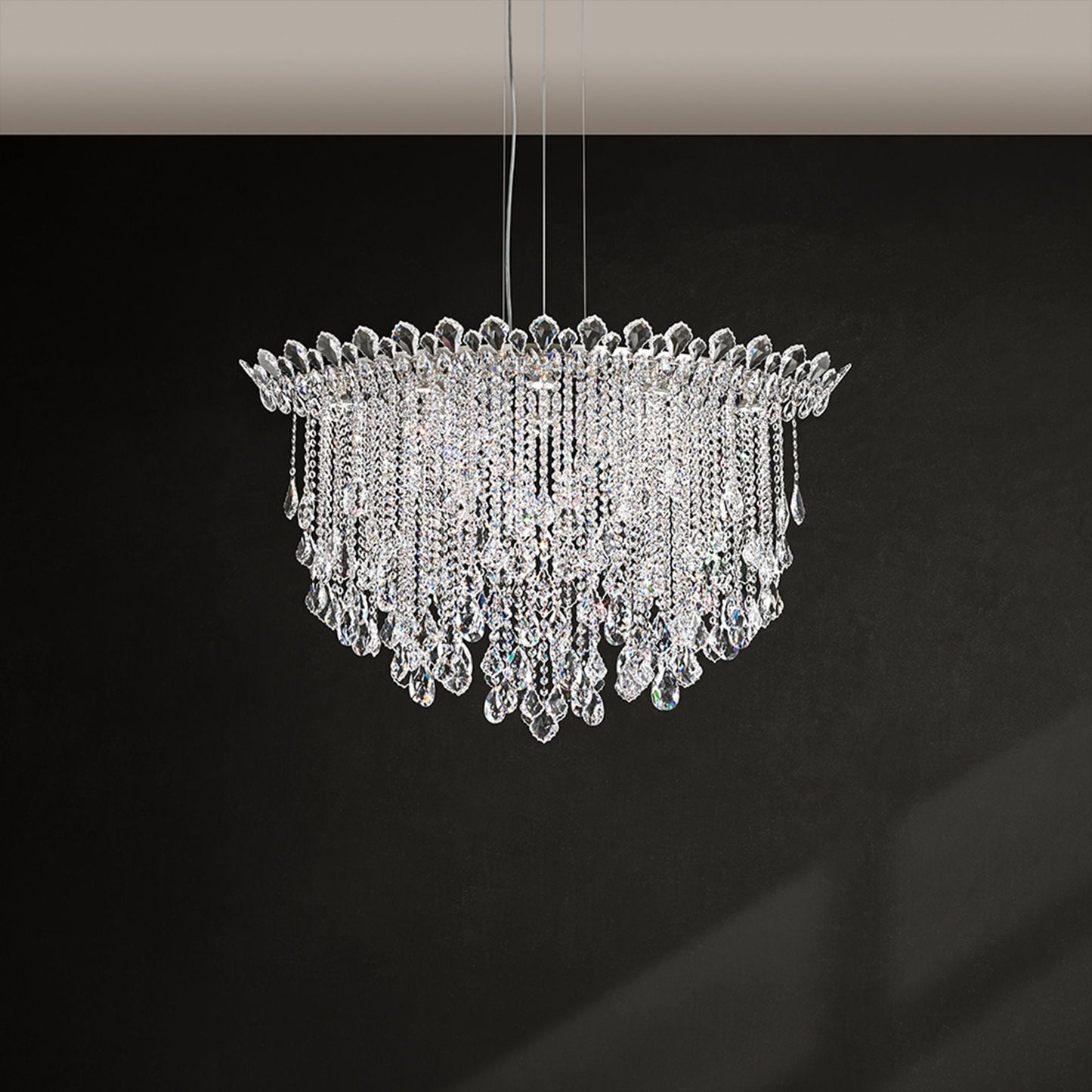 Schonbek Trilliane Strands 45" Wide Oval Crystal Pendant Light