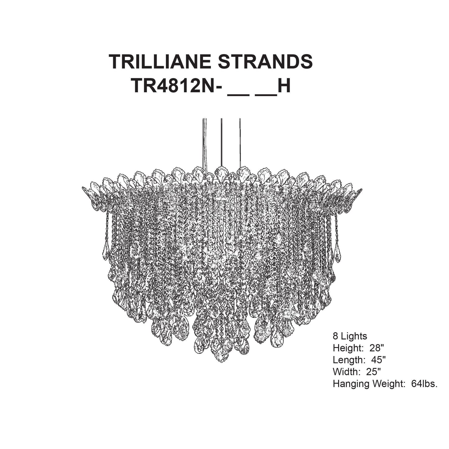 Schonbek Trilliane Strands 45" Wide Oval Crystal Pendant Light