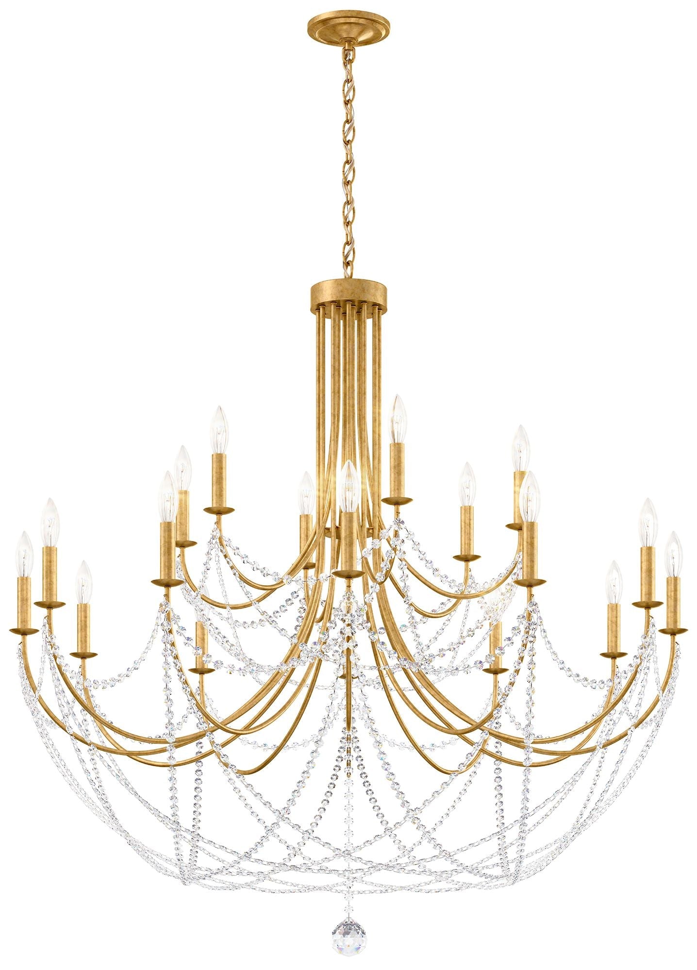 Schonbek Verdana 43" Wide Gold 18-Light 2-Tier Pendant Light