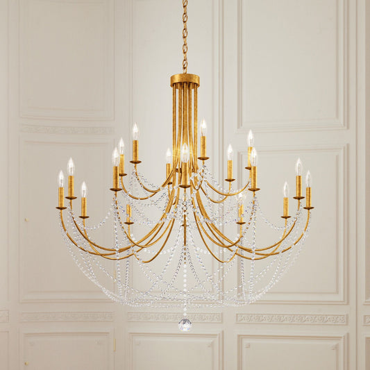Schonbek Verdana 43" Wide Gold 18-Light 2-Tier Pendant Light