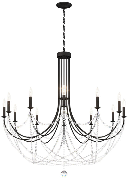 Schonbek Verdana 43" Wide Matte Black 12-Light Pendant Light