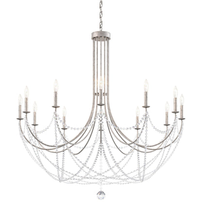 Schonbek Verdana 43"W Antique Silver 12-Light Pendant Light