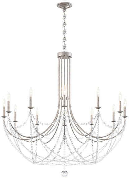 Schonbek Verdana 43"W Antique Silver 12-Light Pendant Light