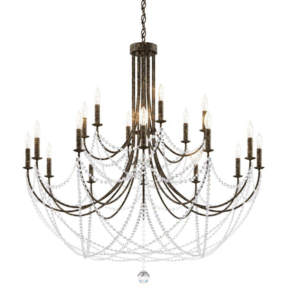 Schonbek Verdana 43"W Bronze 18-Light 2-Tier Pendant Light