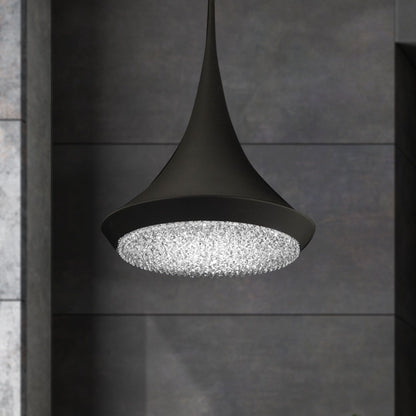 Schonbek Verita 18" Wide Black Clear Crystal 1-Light Pendant