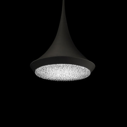 Schonbek Verita 18" Wide Black Clear Crystal 1-Light Pendant