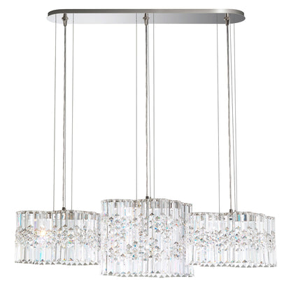 Selene 11"H x 39"W 6-Light Crystal Pendant in Polished Stainless