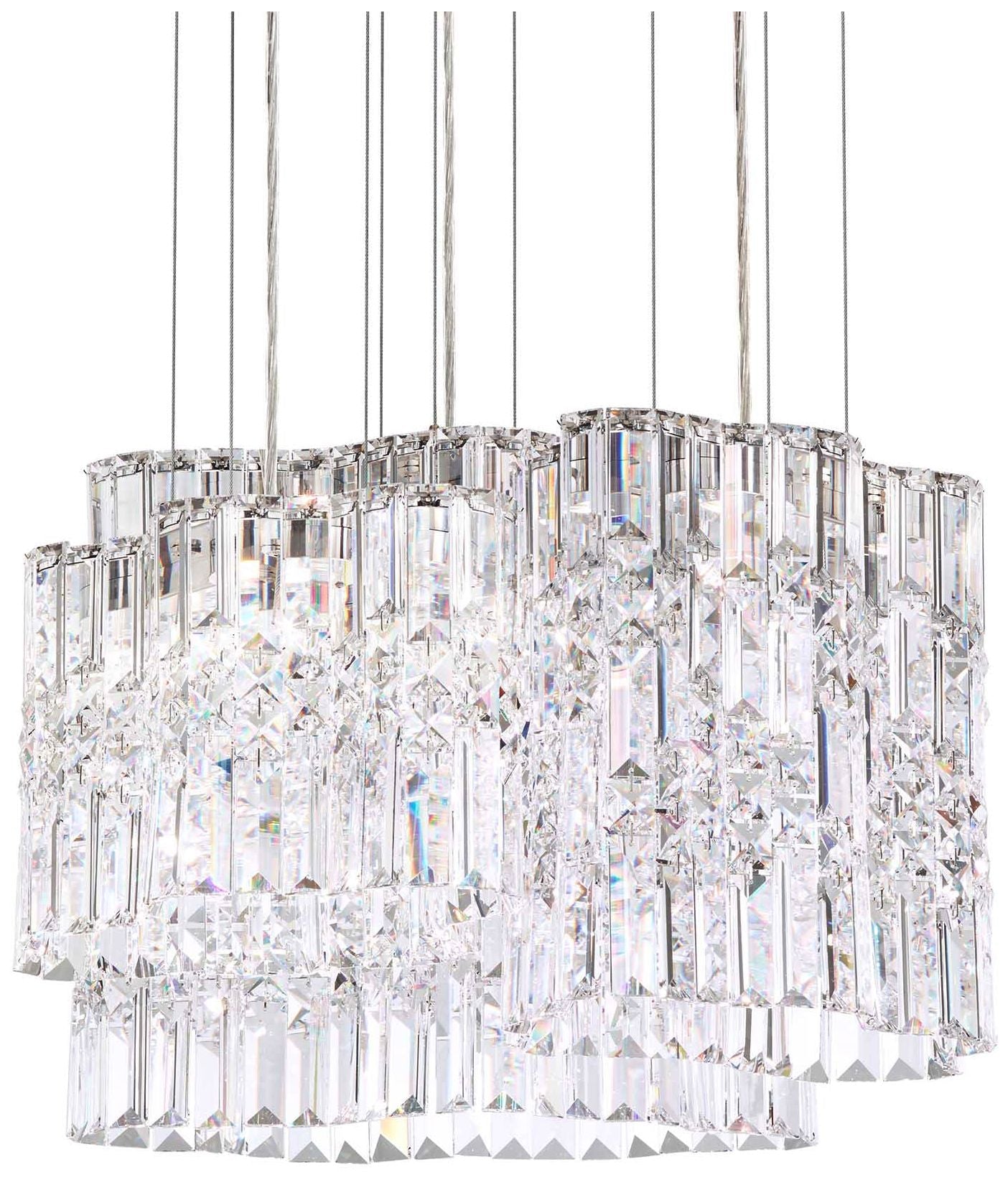 Selene 13.5"H x 18"W 6-Light Crystal Pendant in Polished Stainles