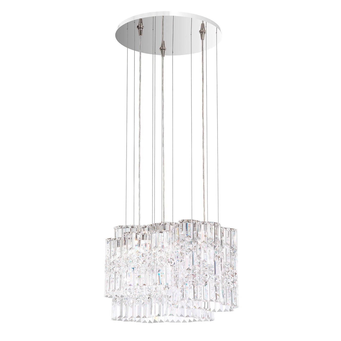 Selene 13.5"H x 18"W 6-Light Crystal Pendant in Polished Stainles