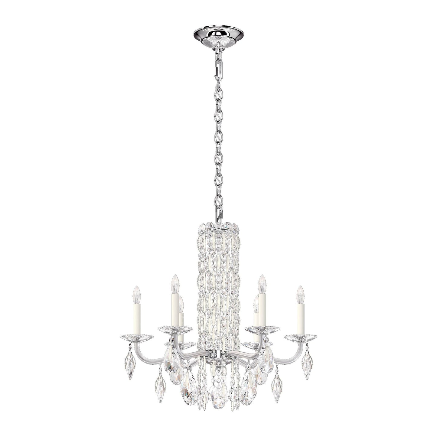 Siena 23.5"H x 24.5"W 6-Light Crystal Chandelier in White