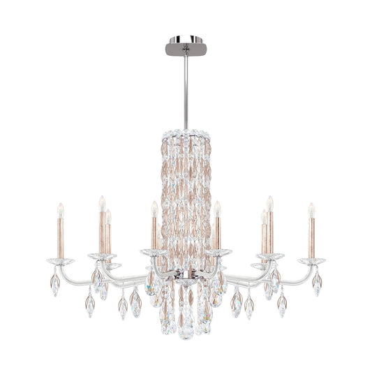 Siena 30"H x 40.5"W 10-Light Crystal Chandelier in Antique Silver