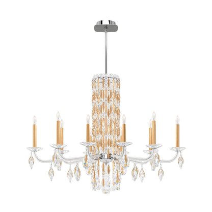 Siena 30"H x 40.5"W 10-Light Crystal Chandelier in Heirloom Gold