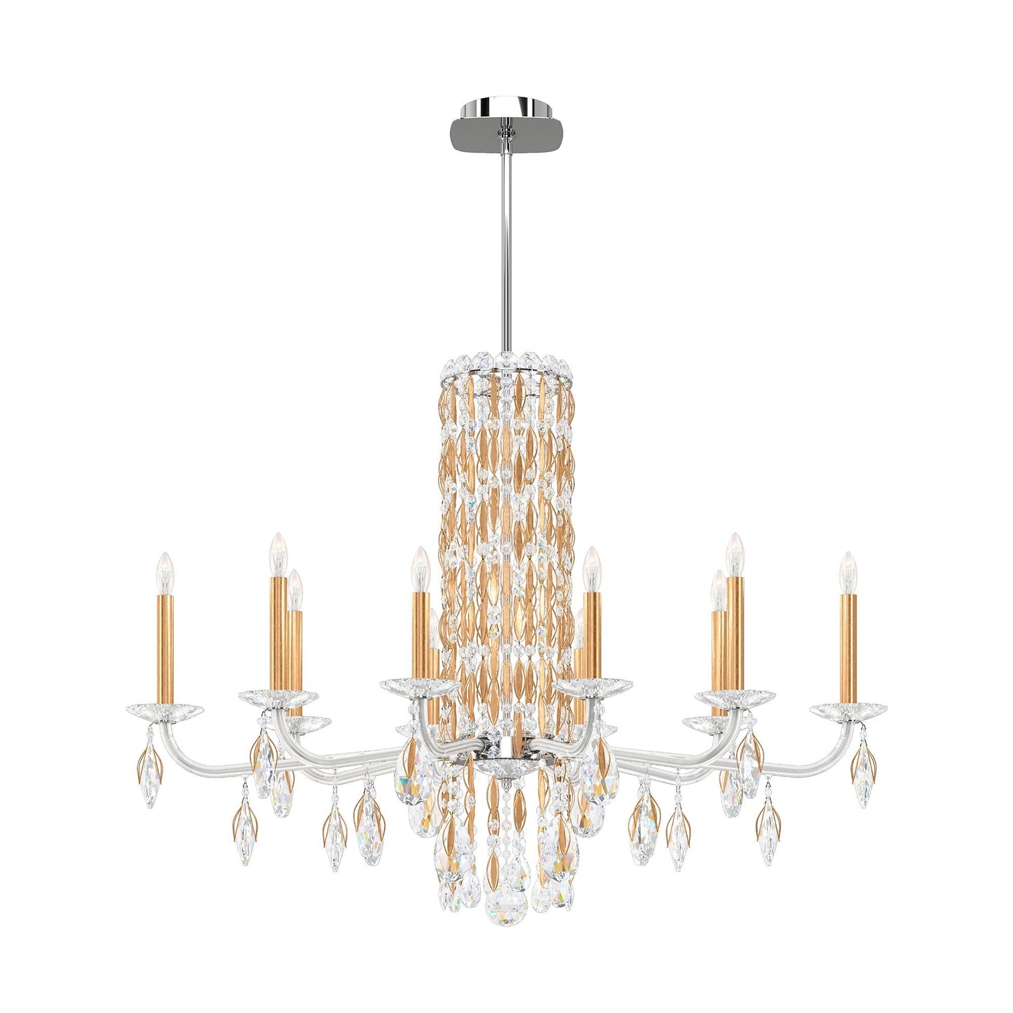 Siena 30"H x 40.5"W 10-Light Crystal Chandelier in Heirloom Gold